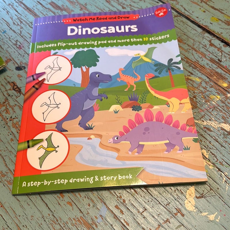 Watch Me Read and Draw: Dinosaurs