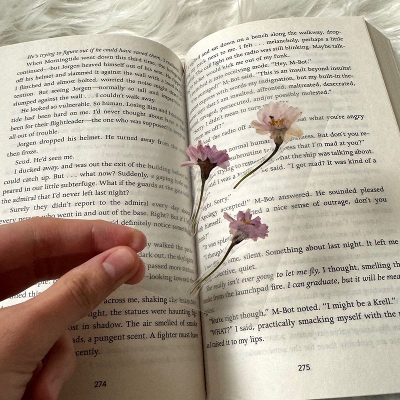 Handmade Real Flower Window Bookmark 🌸