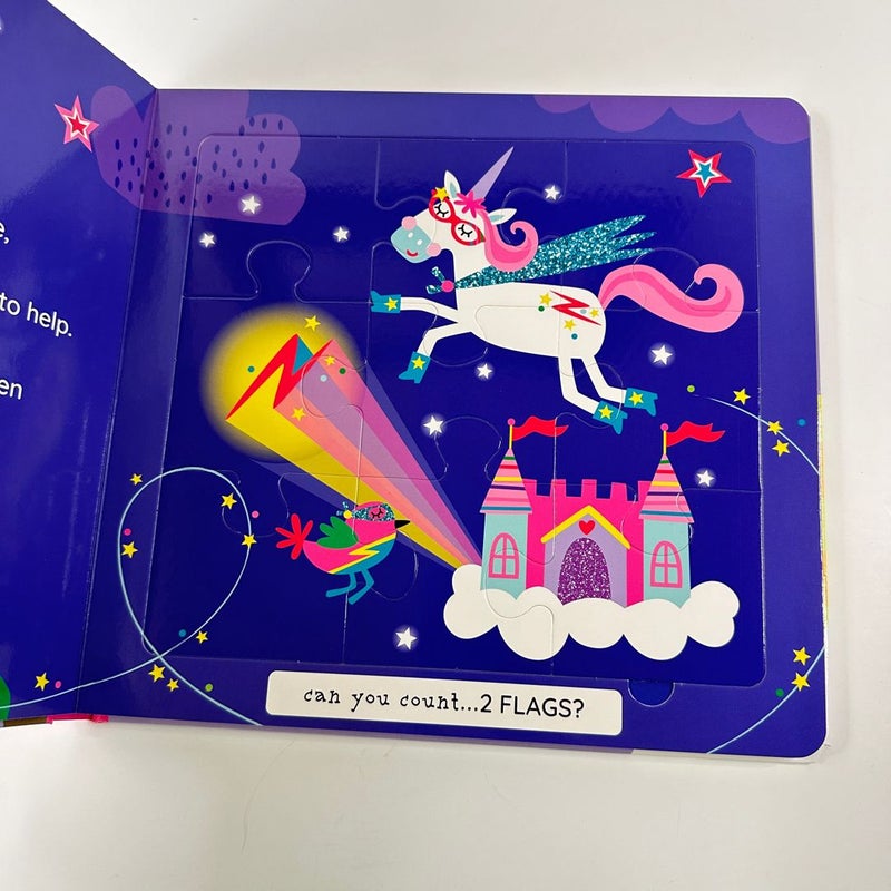 Unicorn Jigsaw Puzzle Book, 5 Puzzles and Story, NEW (Board Book)