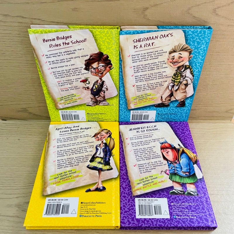 Rotten School Bundle-Lot of 4; The Big Blueberry Barf-Off, The Great Smelling Bee, The Good the Bad the Very Slimy, Lose Team Lose 