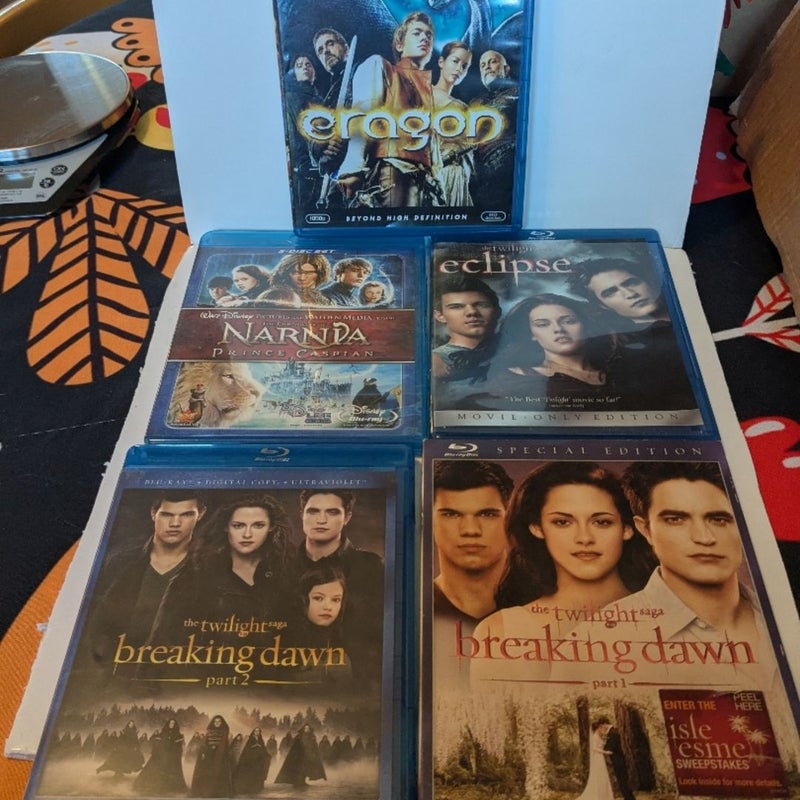 Blu-ray Lot 5 Eragon Narnia Eclipse Breaking Dawn 1 & 2