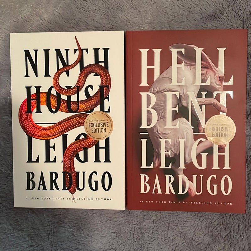 Ninth House and Hell Bent Special Edition by Leigh Bardugo, Barnes and Noble Edition, sprayed edges
