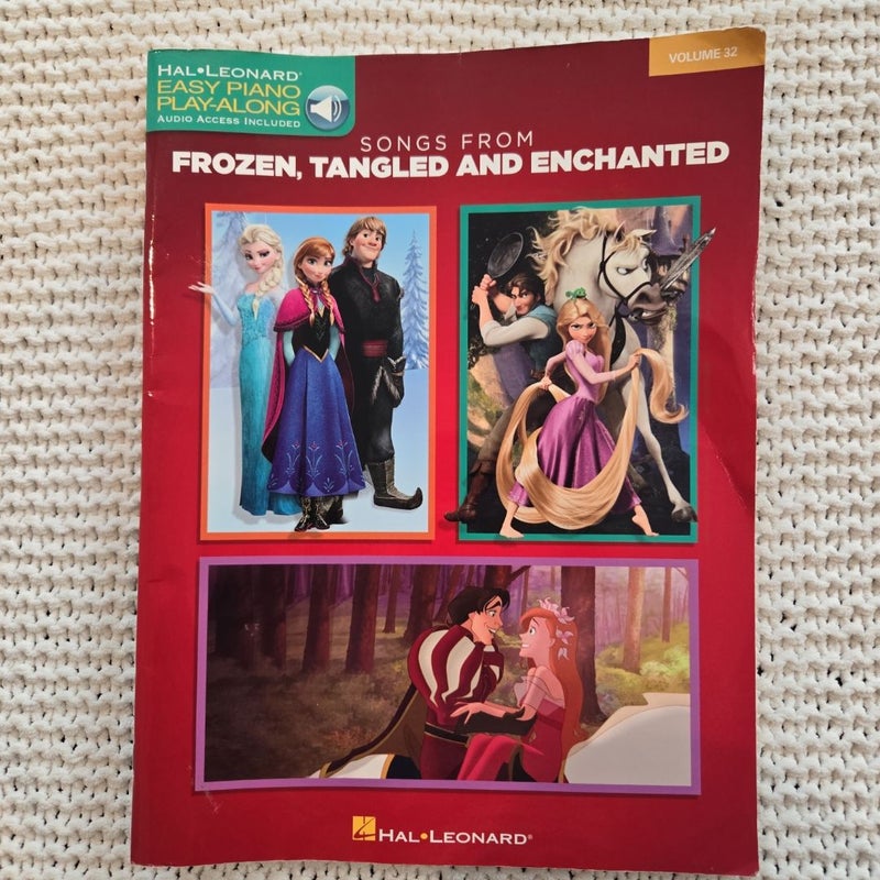 Songs from Frozen, Tangled and Enchanted: Easy Piano Play-Along Volume 32 (Bk/Online Audio)