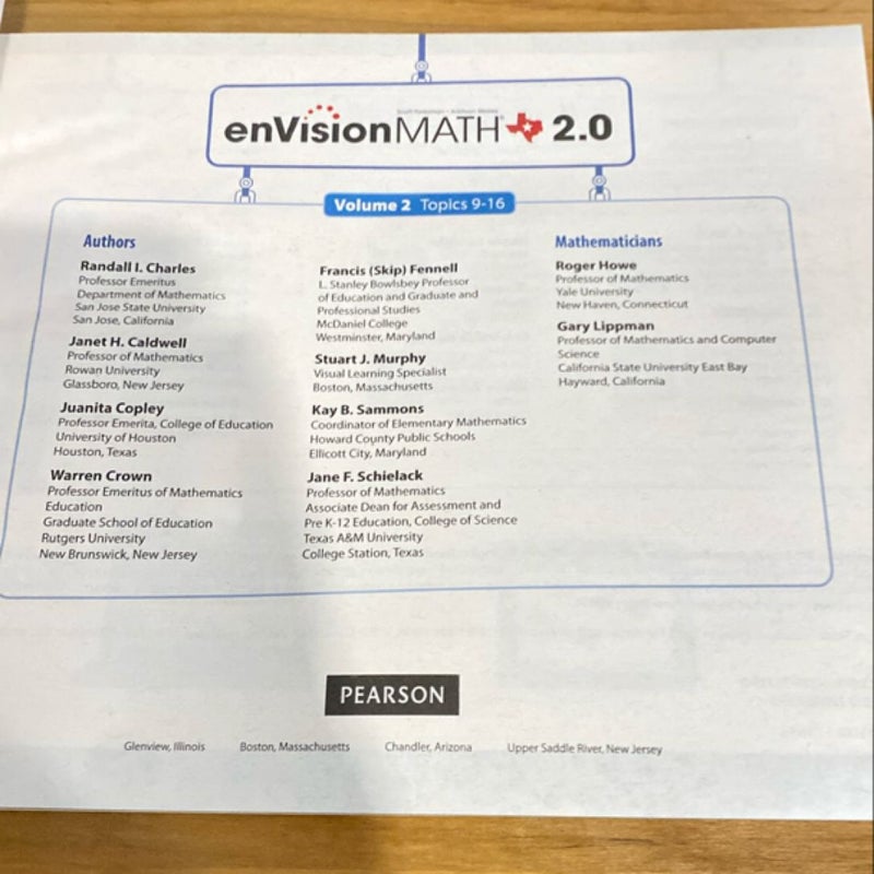 Envision math 2.0 kindergarten volume 1&2