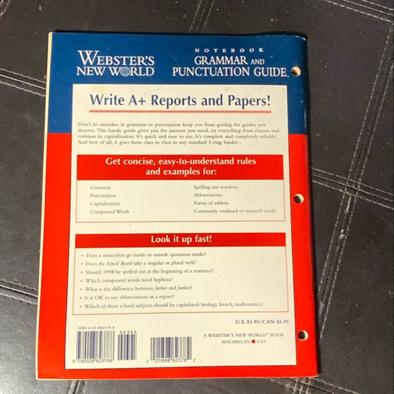 Webster's New World Notebook Grammar and Punctuation Guide