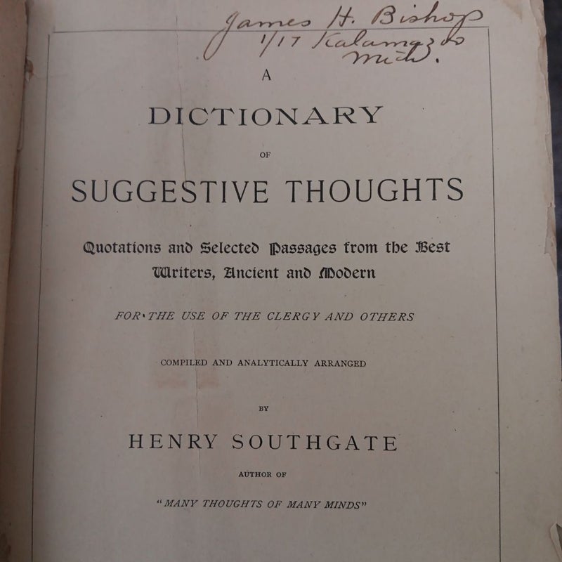 A dictionary of suggestive thoughts 