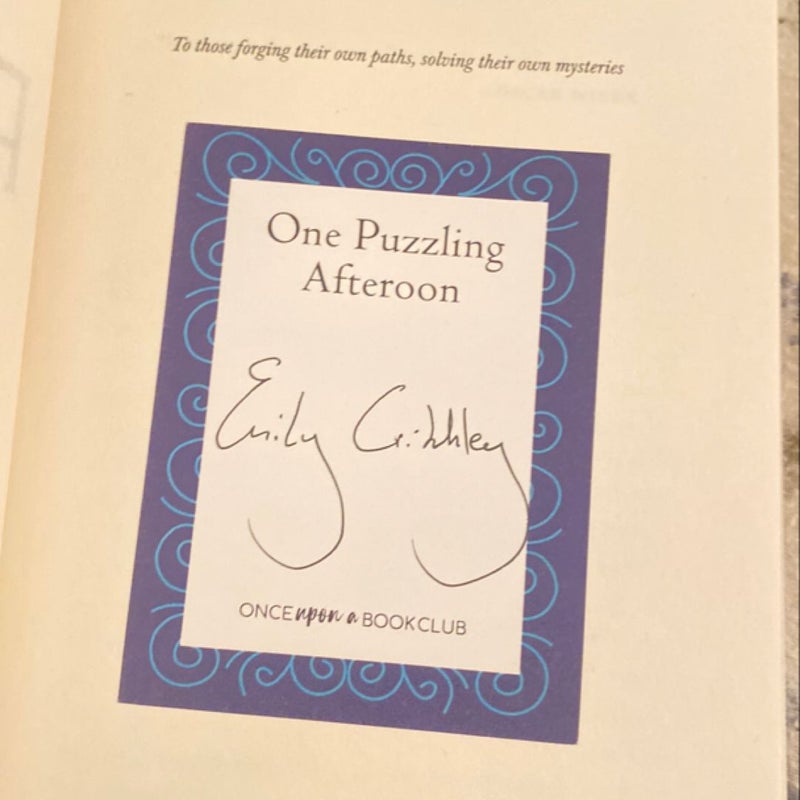 One Puzzling Afternoon- SIGNED BOOPLATE