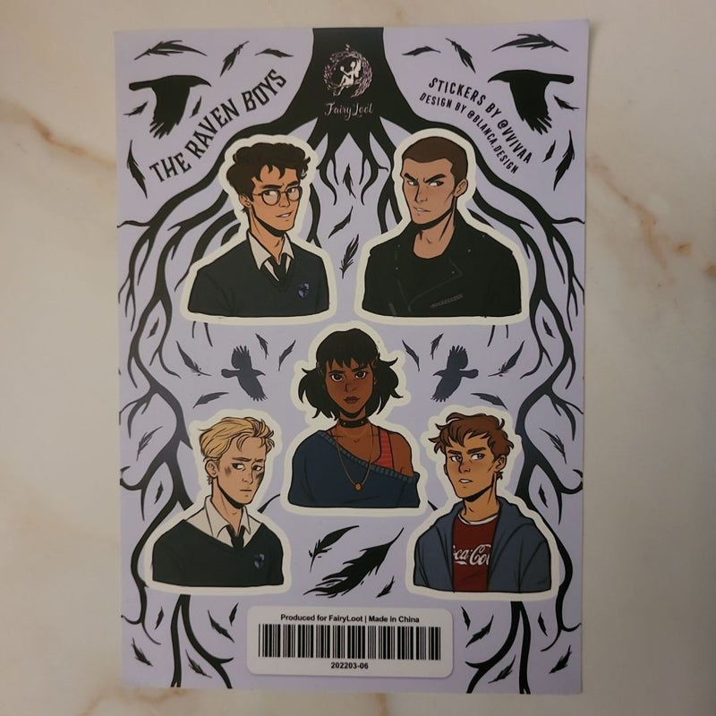 THE RAVEN BOYS Fairyloot Sticker sheet