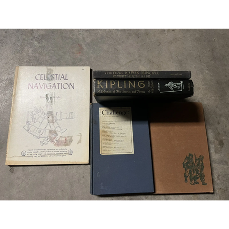 Vintage book lot: celestial navigation, Kipling,challenge  