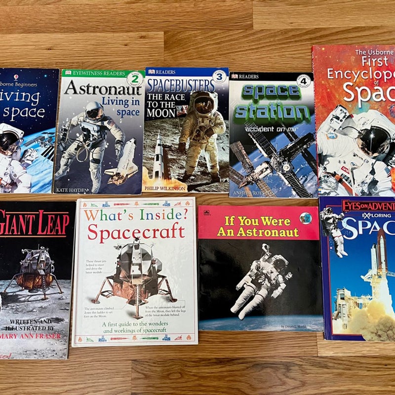 Large Lot Set Children’s Nonfiction Books About SPACE Exploration Spacecraft Topics Set