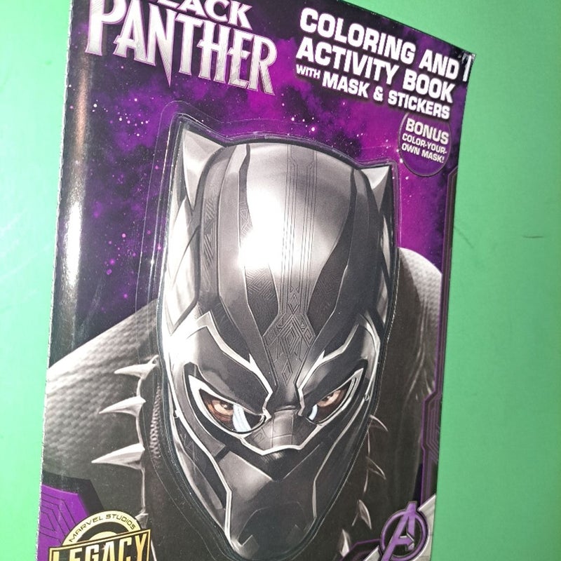 Black Panther Coloring Book w/ mask & Stickers