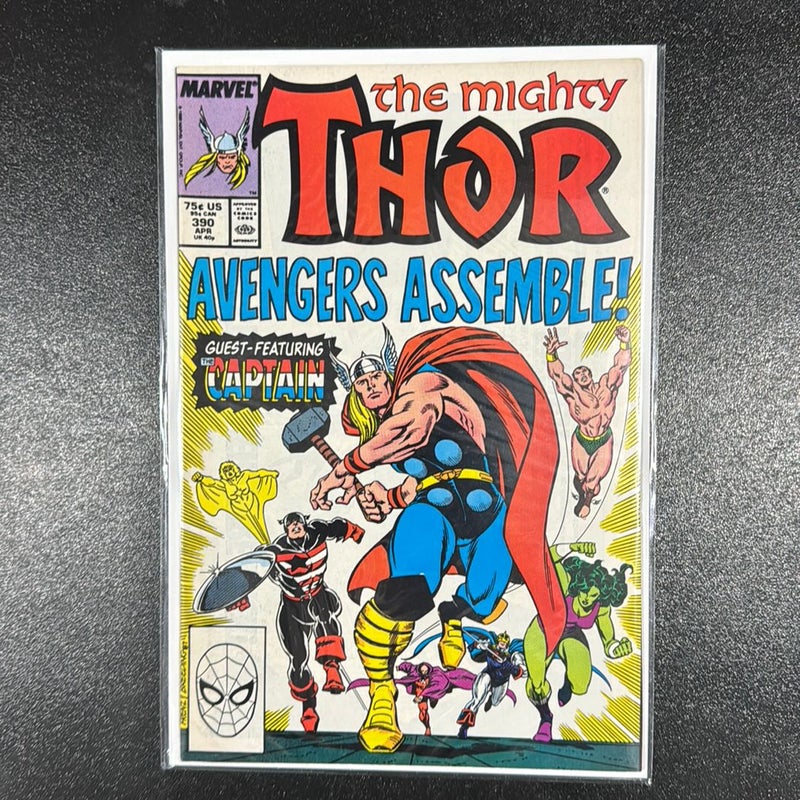 The Mighty Thor # 390 Apr 1988 Avengers Assemble! Featuring The Captain Marvel Comics