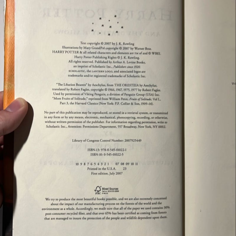 Harry Potter and the Deathly Hallows First Edition