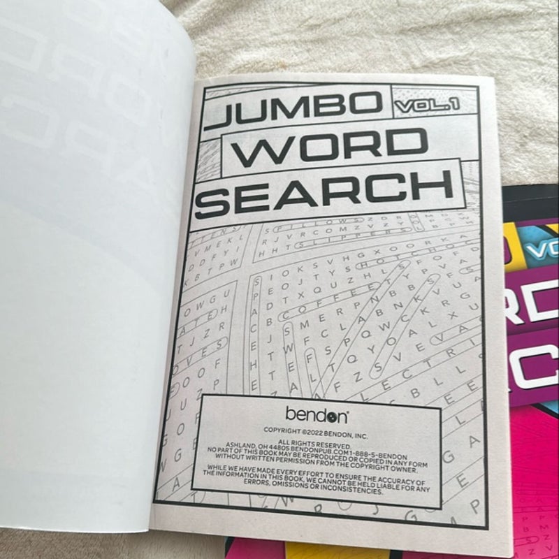 Jumbo Word Search Volumes 1, 2, 3 