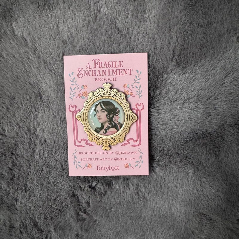 A Fragile Enchantment OwlCrate Exclusive Edition Book with FairyLoot Dusk Jacket with character pin