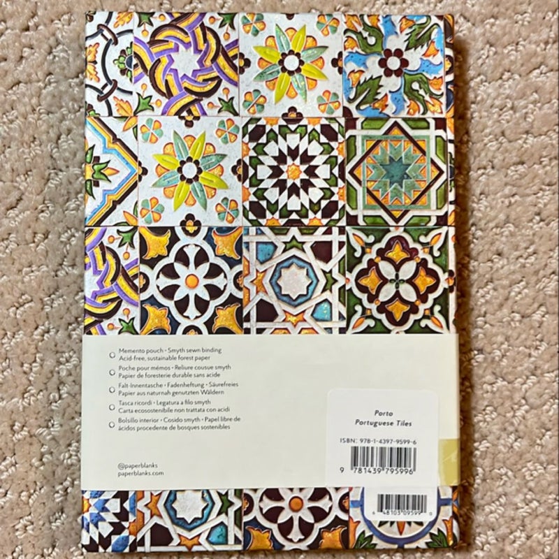 Paperblanks Porto Portuguese Tiles Hardcover Journal Midi Lined Elastic Band Closure 144 Pg 120 GSM