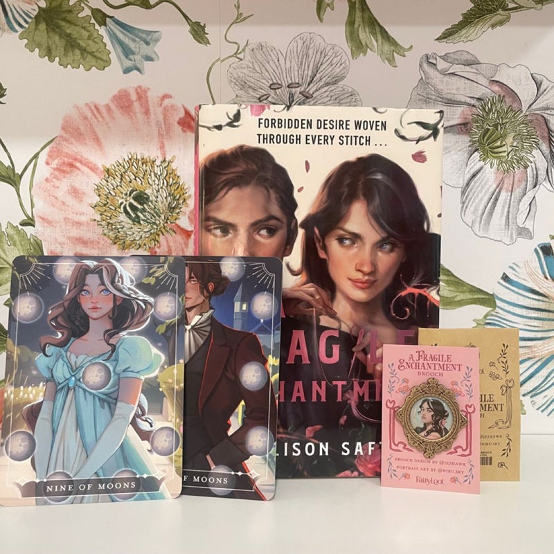 Fairyloot Exclusive Book and Items: A Fragile Enchantment + tarot cards + pin