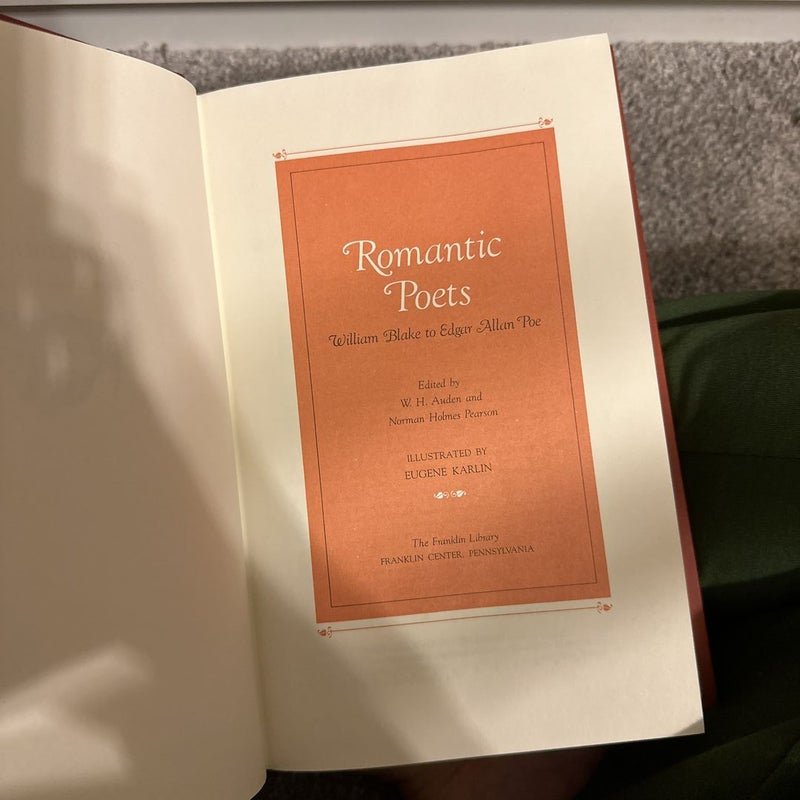 ROMANTIC POETS WILLIAM BLAKE TO EDGAR ALLAN POE Franklin Library