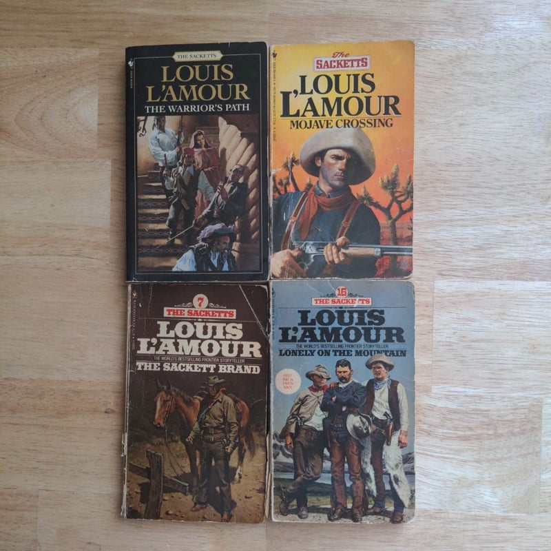 Louis L'Amour / Sacketts Bundle: Warrior's Path; Mojave Crossing; Sackett Brand; Lonely on the Mountain.