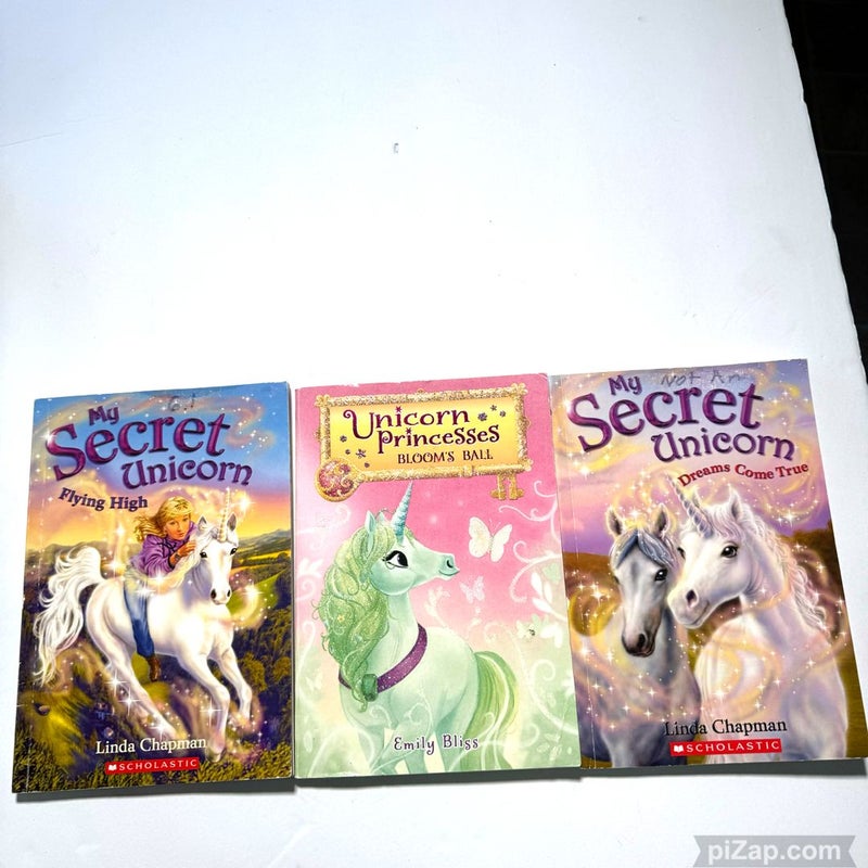 Unicorn Book Scholastic Kids Books 3 Book Lot About Unicorns Good Used Condition