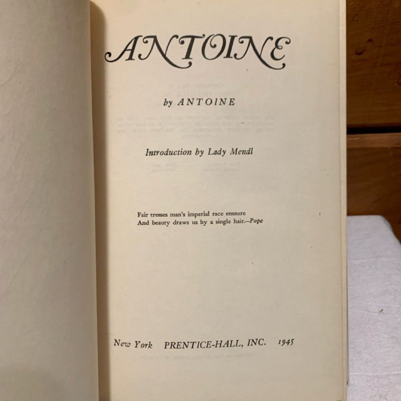 Antoine (INSCRIBED 1st ed.)