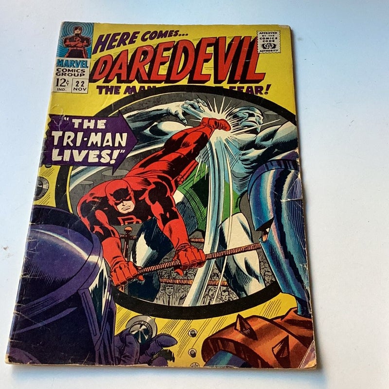 Daredevil comics the Tri-man lives#22  1966 