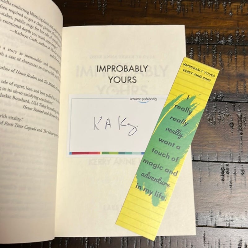 Improbably Yours - signed bookplate