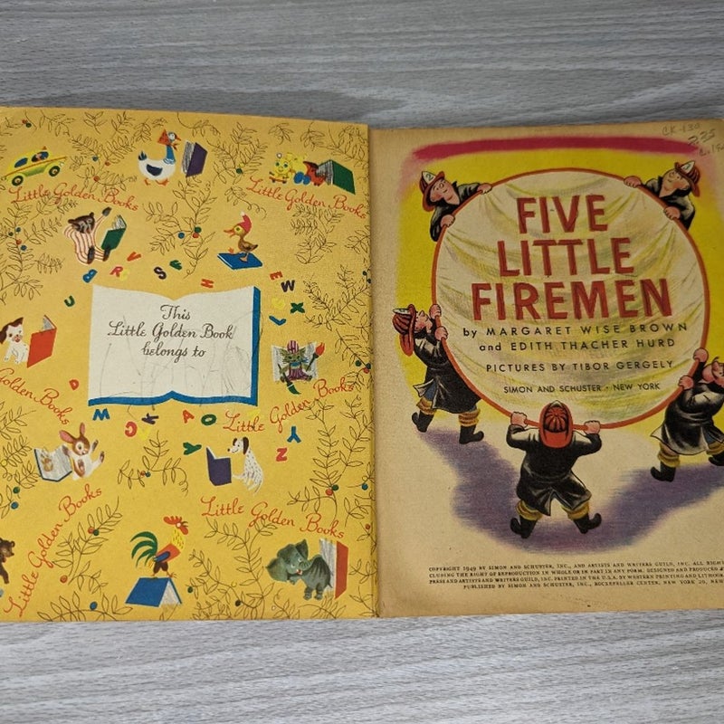 Golden Books Five Little Firemen 1949