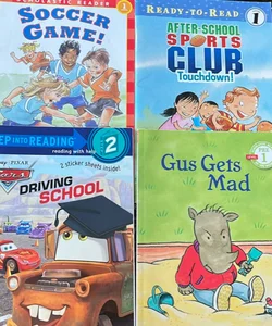 Easy Reader bundle: Soccer Game!, After-School Sports Club Touchdown!, Gus Gets Mad, Cars Driving School