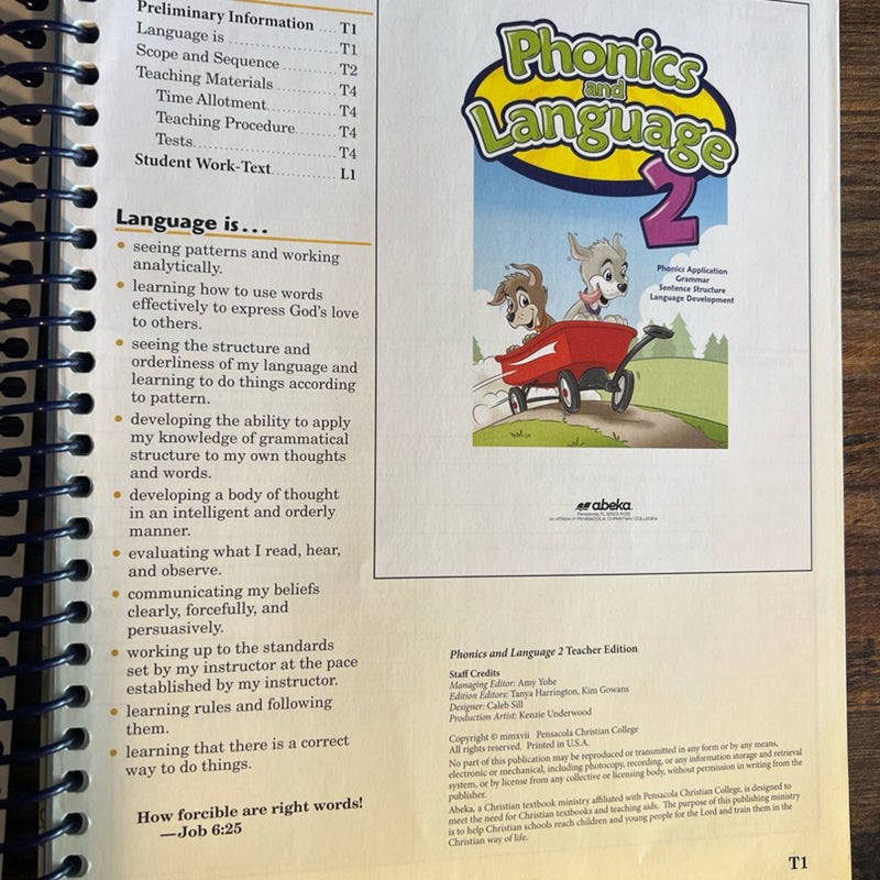 Abeka Phonics and Language 2: Teacher Edition
