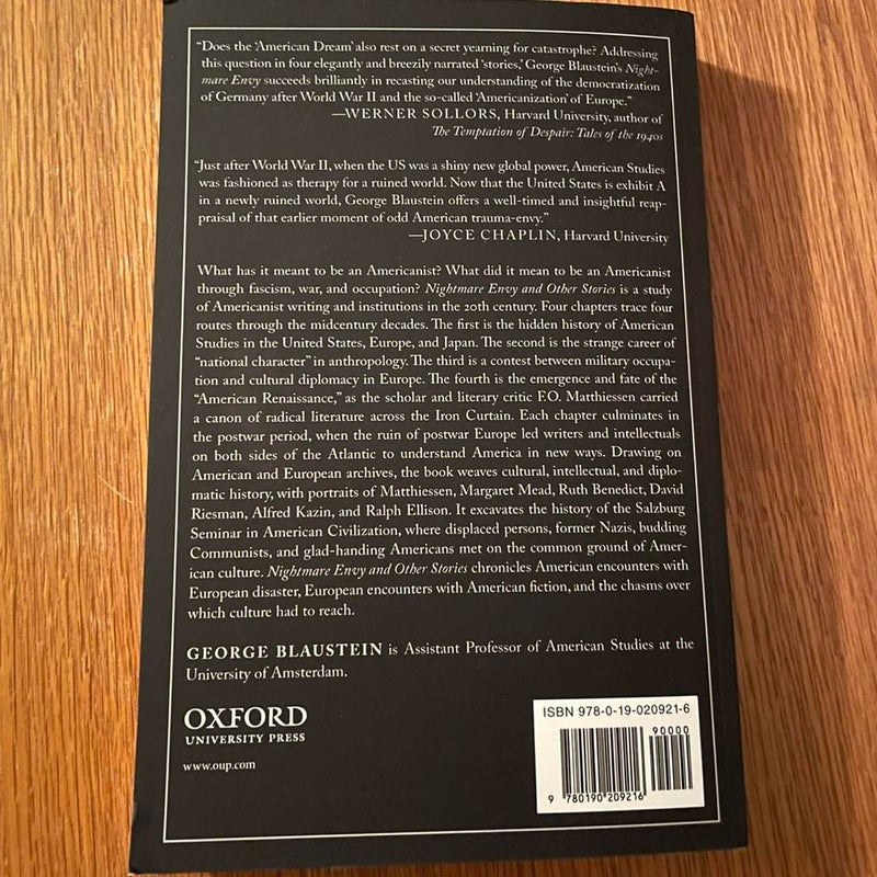 Nightmare envy and other stories: american culture and european reconstruction