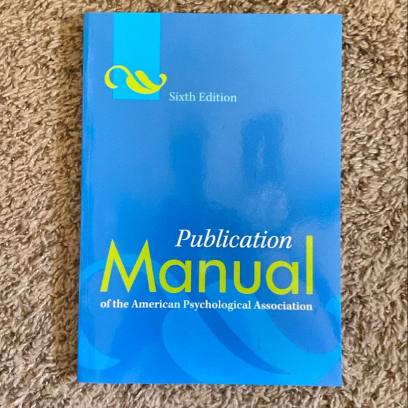 Publication Manual of the American Psychological Association