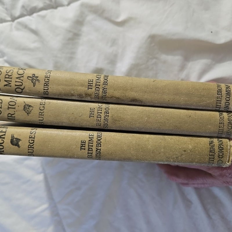 The Adventures of Old Mr Toad, Mr Mocker and Poor Mrs Quack 3 vintage 1914 -1917 hardcovers