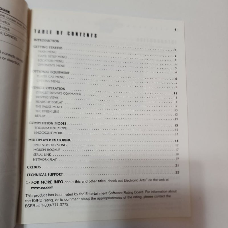 Need For Speed II SE Manual and Pamphlet