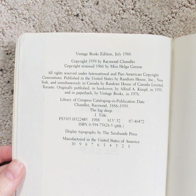 The Big Sleep (Vintage Books Edition, 1988)