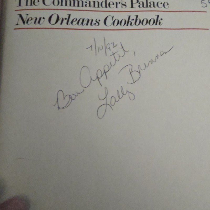  Signed Edition "The Commander's Palace New Orleans Cookbook"