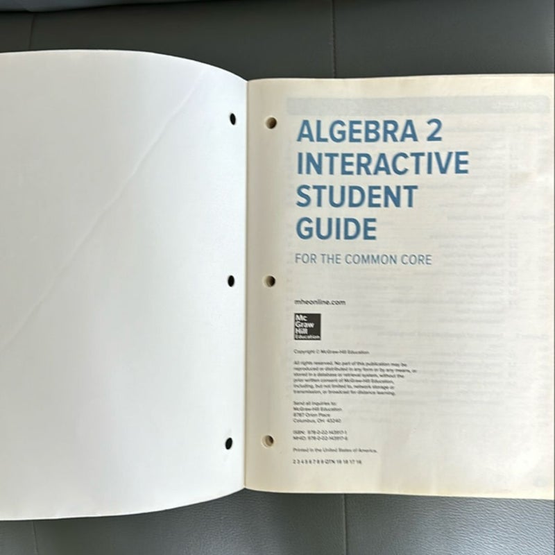 Algebra 2 Interactive Student Guide