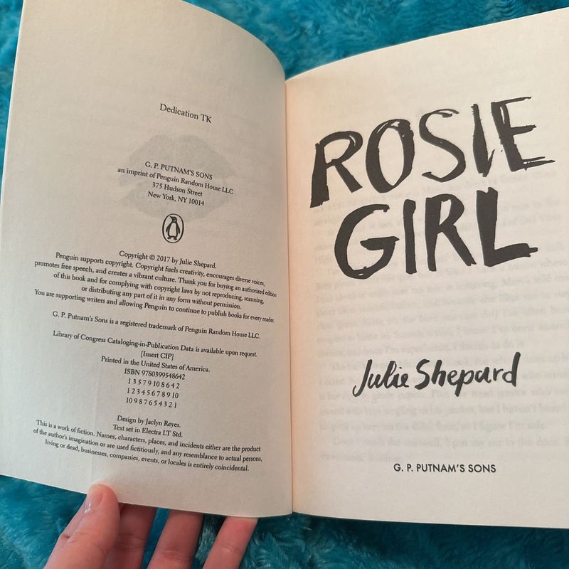 ADVANCE READER’S EDITION ARC TRUE FIRST EDITION  Rosie Girl