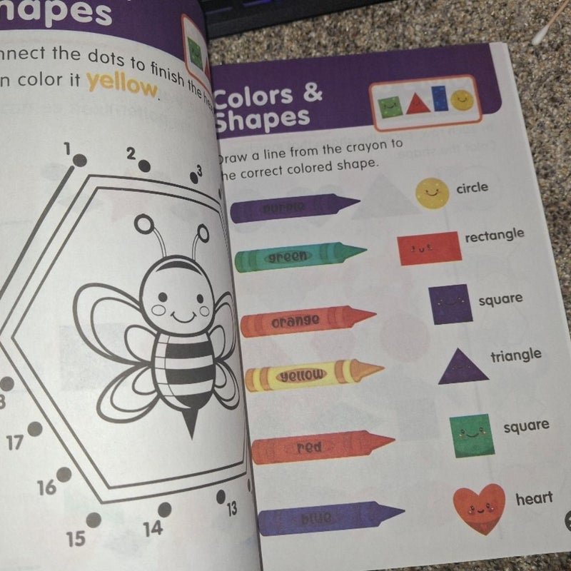 Number And Colors and Shapes kids Learning Workbook