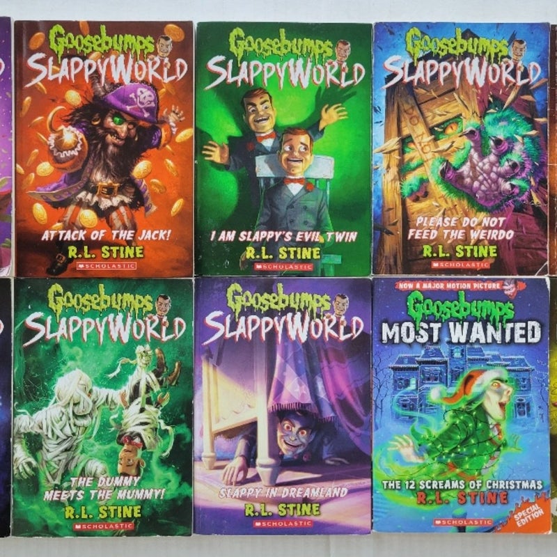 GOOSEBUMPS SLAPPYWORLD MOST WANTED BOOKS LOT OF 10 BY R.L. STINE 1ST EDITIONS