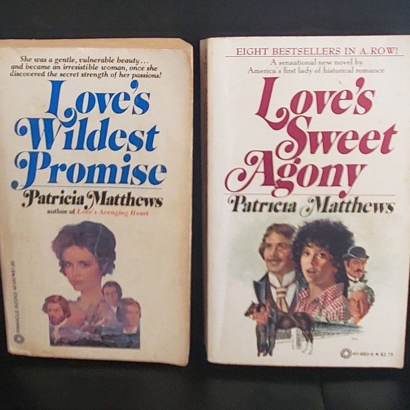 Pair of Patricia Matthews Bodice Ripper Historical Romances