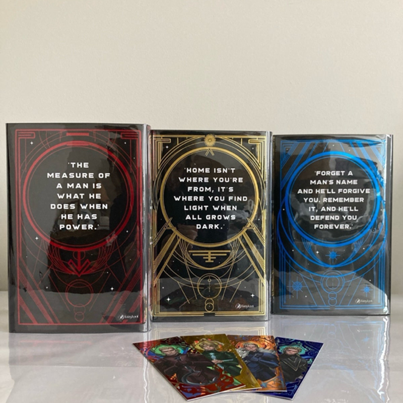 Red Rising Trilogy SIGNED Fairyloot Iron Editions w/ Fairyloot Red Rising Bookmarks!