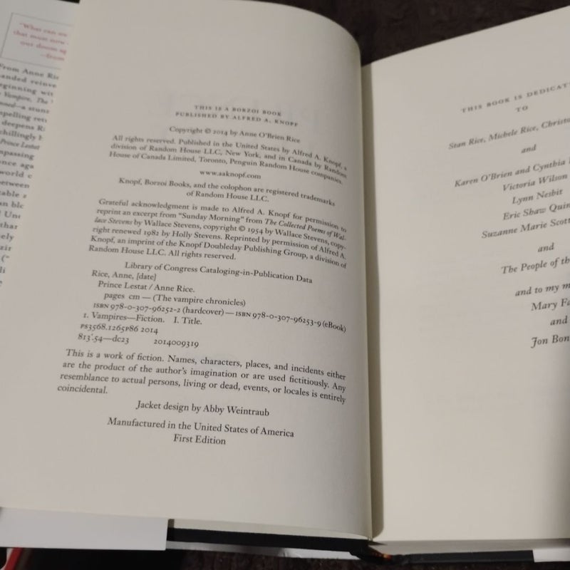 Prince Lestat (First edition)