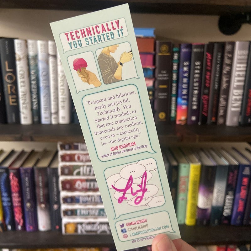 SIGNED Technically You Started It Bookmark 