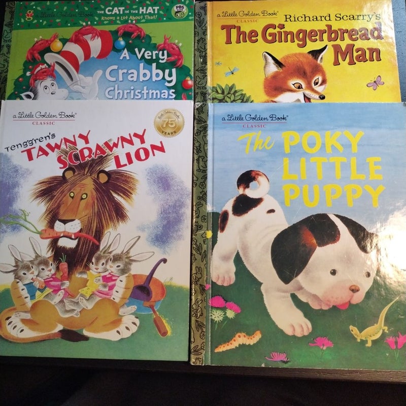 The Poky Little Puppy, Renggren's Tawny Scrawny Lion, A Very Crabby Christmas, The Gingerbread Man 