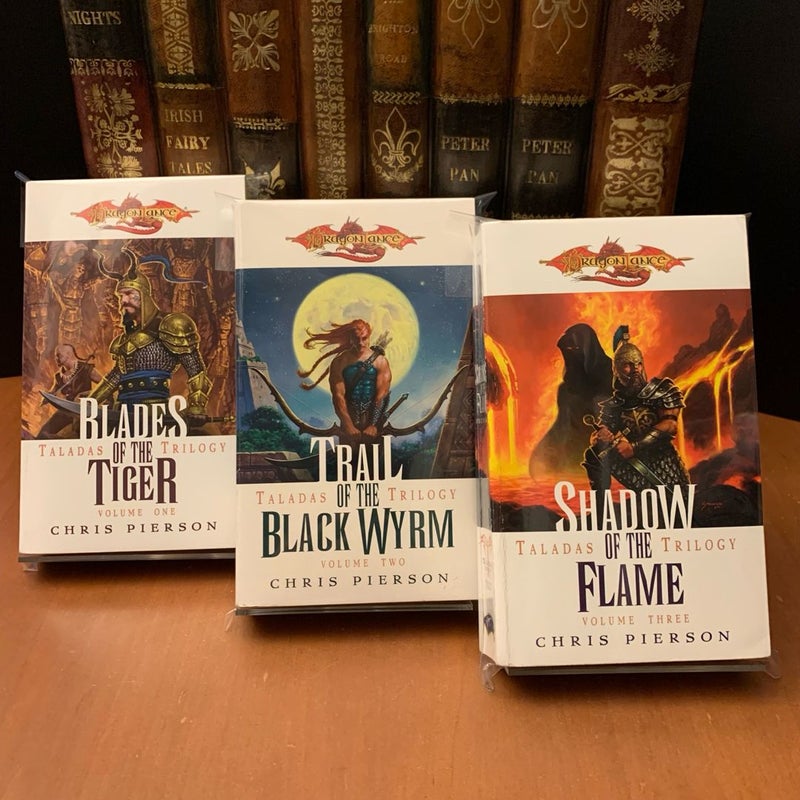 DragonLance: Complete Taladas Trilogy Set: Blades of the Tiger, Trail of the Black Wyrm, Shadow of the Flame, All First Edition First Printing