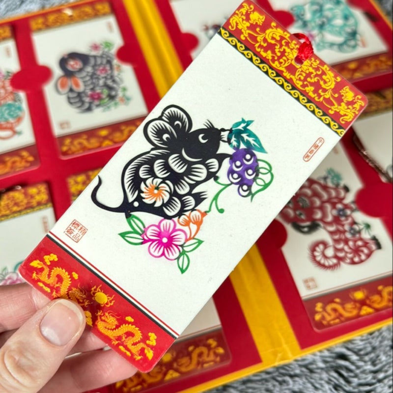 Chinese Zodiac Paper Cut-Out Bookmark Set