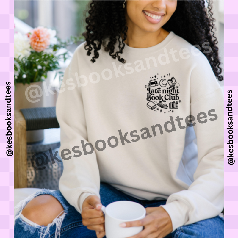 Late Night Book Club T-shirt *Please Read Descripition*