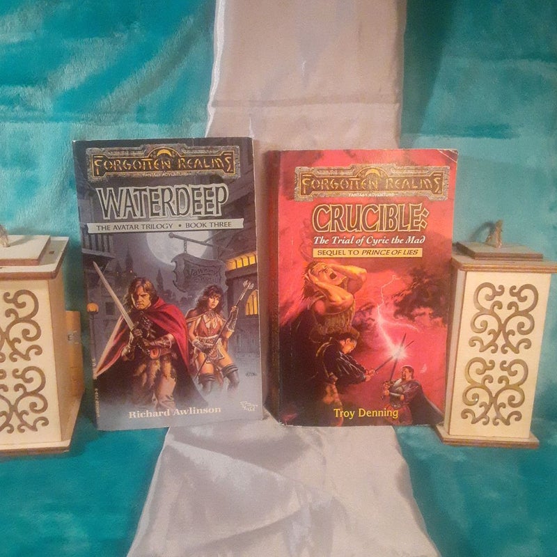 Forgotten Realms The Avatar series books 3 Waterdeep & 5 Crucible: The Trial of Cyric the Mad by Troy Denning