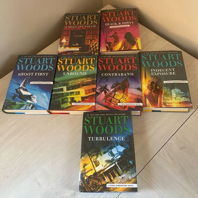 Lot of Seven (7) Stuart Woods Stone Barrington Hardback Books ExLibrary Good